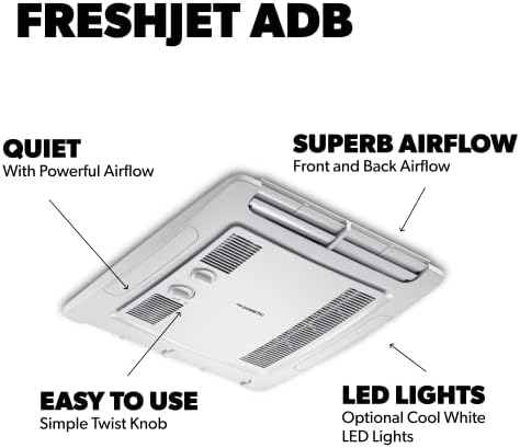 Dometic 9600028602 Freshjet FJX3000 серија на покривот Механички климатик со рачни контроли на таванот - бело