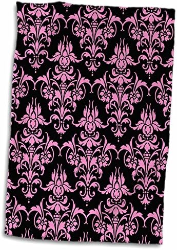 3drose Рус Билингтон обрасци - Голема шема на Дамаск во розова и црна - крпи