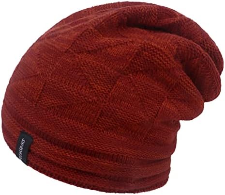 Qlazo Beanie капи за мажи плетени буги преголема зимска капа капа зимска волна топла унисекс