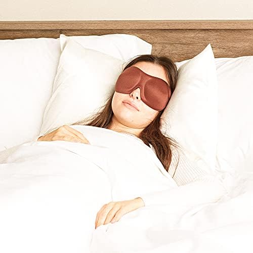 Баки 40 Трепка Без Притисок Цврста Маска За Очи за Спиење &засилувач; Патување, Кафеава, Една Големина