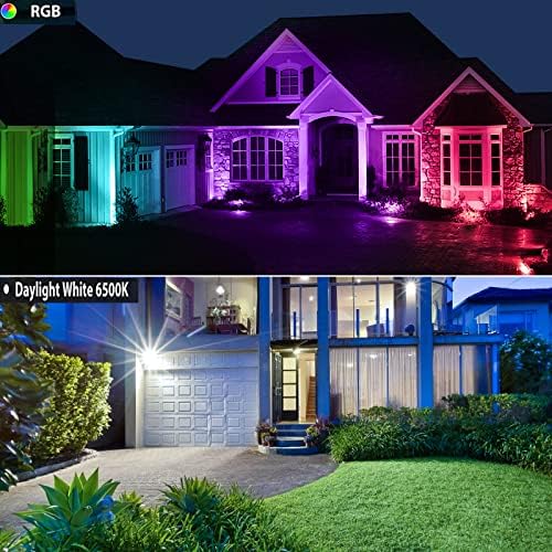 Meikee 4 Pack 60W RGBW LED светло за поплавување 600W еквивалентно, надворешно менување на бојата на пејзажните светла со далечински управувачи,