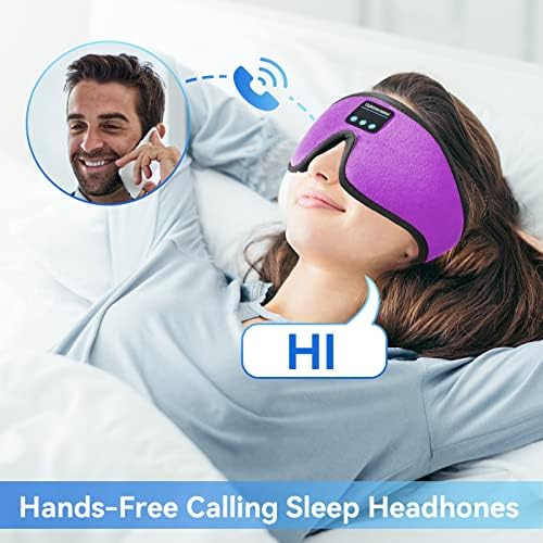 Слушалки за спиење, 3Д маска за спиење, слушалки за спиење што може да се перат со ултра тенки стерео звучници микрофон раце бесплатно