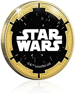 Војна на ѕвездите Оригинална Трилогија - Дарт Вејдер 44мм Комеморативна Монета О Позлатена + Целосно Издание во Боја, Официјална Лиценцирана