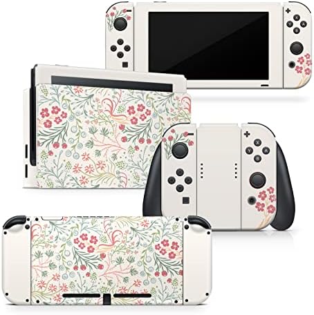 Tacky Design Sakura Skin компатибилен со кожата Nintendo Switch - Премиум винил 3М цветници цвеќиња цвеќиња на налепници на Nintendo Switch