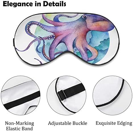 Маска за спиење на линареи, октопод, октопод, слепи подводни животински прилагодливи супер-мазна мека маска за очи за очи за мажи кои