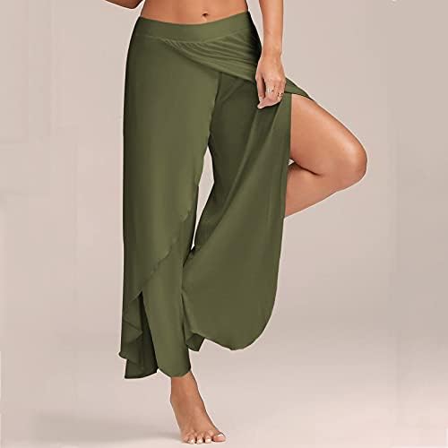 Вокачи Капри панталони за жени, женски јога хареми панталони странични отсечени џогери активни тренинзи за џемпери панталони за прикривање на плажа