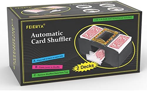 Feierya Автоматски Мешалка Картичка 2 Палубата, Играње Картичка Мешач Батерија Управувана ЗА УНО Покер Игра Со Карти