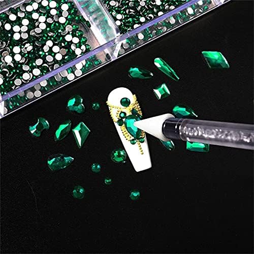 ZHBHSH Професионален сет за кристали за нокти, стаклен стаклен кристал АБ РИНЕСТОН НИВЕРСК