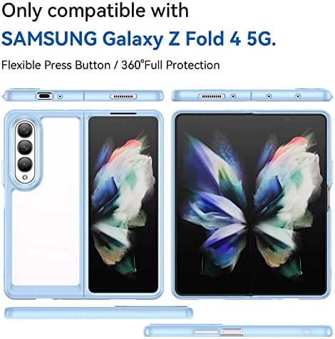 Телефонскиот Случај Јасен Случај Компатибилен Со Samsung Galaxy Z Fold 3 5G, [Заштита од Воено Одделение] Тенок Хибридни Заштитни Капаци Отпорни