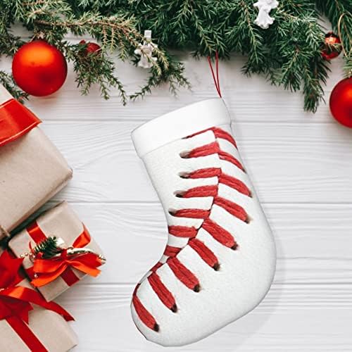 Yilequan 18 инчи Божиќни чорапи Класични чорапи, чипка за бејзбол, за затворање на семејни празници за Божиќни забави