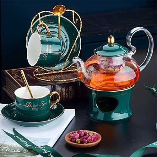 Xwozydr Англиски попладневен чај чај сет нордиски варен чај чај цвет чајник постави свеќа за греење керамички чај чај