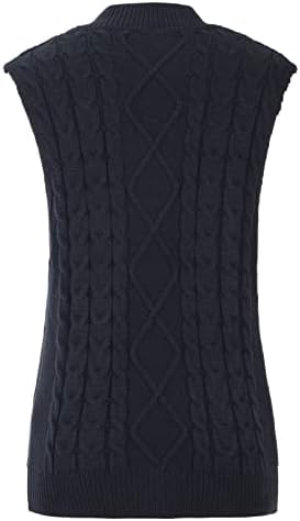 Женски џемпери за џемпери Класичен V-врат без ракави плетени скокач пулвер преголем хеџинг резервоар за трикотажа на врвови