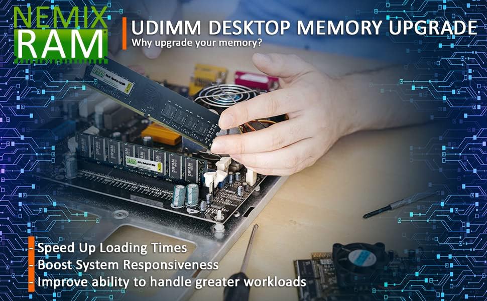 Nemix RAM меморија 32 GB DDR4-3200 PC4-25600 Не-ECC UDIMM десктоп компјутерска меморија