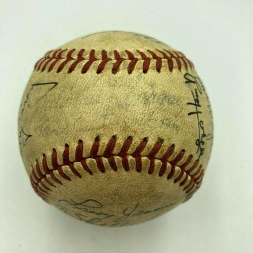 Рус Хоџис Хари Карај Ерни Харвел 1953 гиганти емитуваше потпишан бејзбол ПСА - автограмирани бејзбол