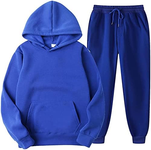Fireero потпови за мажи 2 парчиња, обични цврсти есенски облека со долги ракави џебови дуксери со џемпери, џемпери