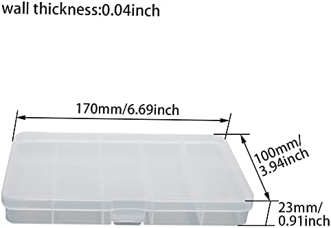 Кутија за складирање на компоненти Bettomshin - Пластични фиксирани 15 решетки за електронски компоненти контејнери со алатки чиста бела 170x100x23mm