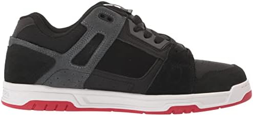 DC Mens Stag Slip Top Skay Sket чевли, црна/црвена/сива боја, 11 САД