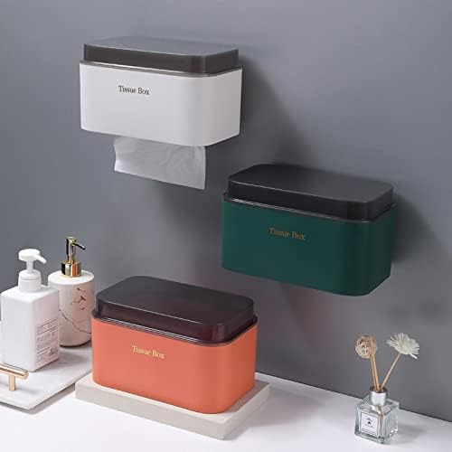 Boxид монтиран хартиена кутија кутија за кутии бесплатно санитарна кутија за складирање на пешкир, тоалетна хартиена хартија, решетка за