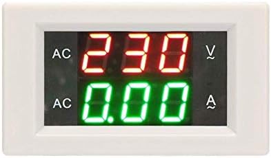 Zuqiee Дигитален со двојна метар, бел YB4835VA висока точност синусен бран струја дигитален дисплеј со двојна мерач на ампертеметар волтметар
