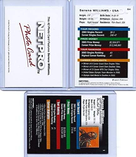 3 Серена Вилијамс 2003 NetPro 1 -ви отпечатена 3 дебитант на картички!