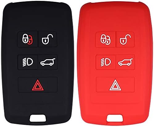 LCYAM Remote Key FOB опфаќа силиконски случај се вклопува за 2018 2019 2020 Land Rover Discovery Range Rover Sport Evoque 5 Key FOB