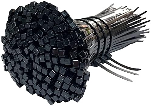 Кабелски поштенски врски 100 пакувања црни најлон 12 инчи пластични жици врски со 40 bs затегнување на затегнување, само-заклучување