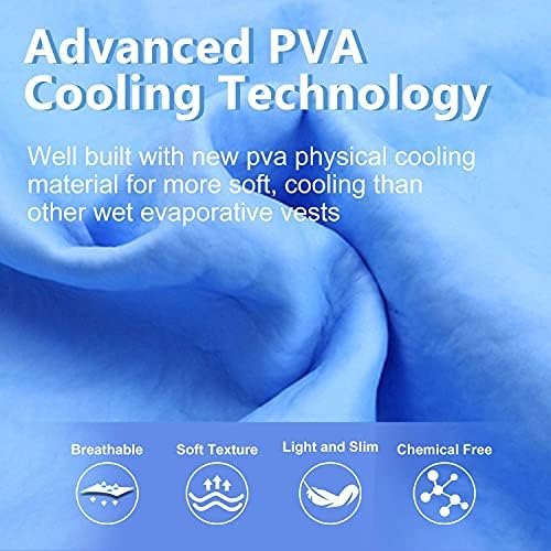 Ладење леден елек за мажи жени - PVA вода активирана испарувачка ладна ладна елек за MS топло време мотоцикл