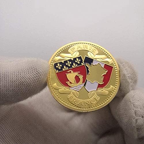 Предизвик монета Франција Нотр Дам де Париз Ајфелова кула злато-позлатена комеморативна монети монети аматерски колекции занаети сувенири куќи