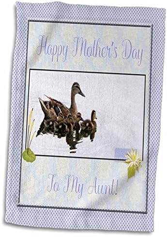 3drose Мајка патка, патки, сина, жолта рамка Дамаск, ден на мајката, тетка - крпи