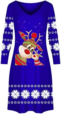 ВИТОНГ Грден Божиќен џемпер за жени Смешни ирваси плетени џемпери фустан