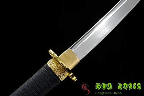 Glw katana manganese челик јапонски меч Танто дагер легура легура на ланга со остри сечило рачно изработено