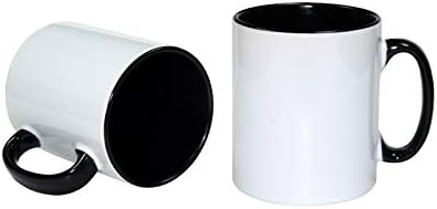Керамичка бела празна сублимација Внатрешна и раб боја црна кригла кафе кафе -отсекувачки микробранова безбедна обложена 11 унци боја