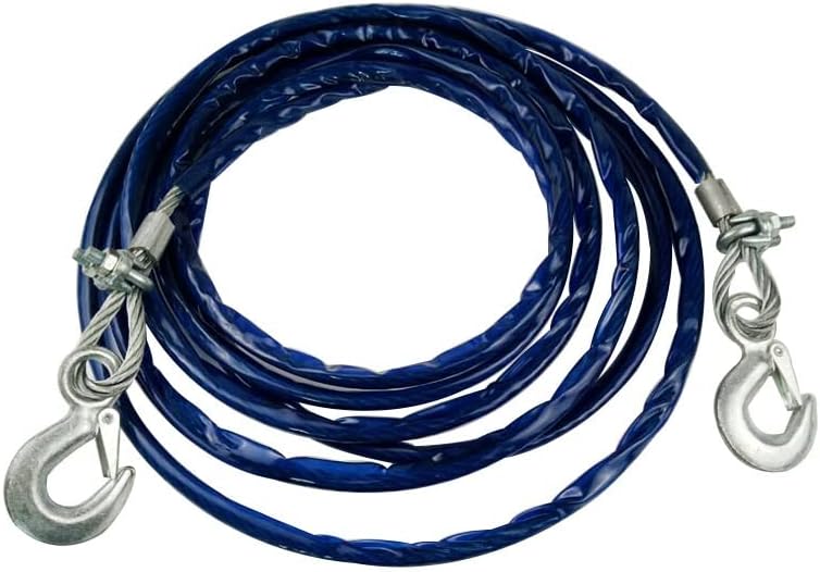 Jhwsx тешки јажиња за влечење 4m 5 тони жица кабел со голема сила безбедност кука челична жица приколка за итни случаи за влечење