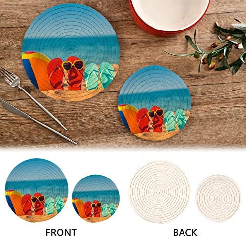 Флип-апостолки држачи за садови за плажа за кујнски садови за топли јадења 2 парчиња отпорни на топлина душеци за тркалење на конецот