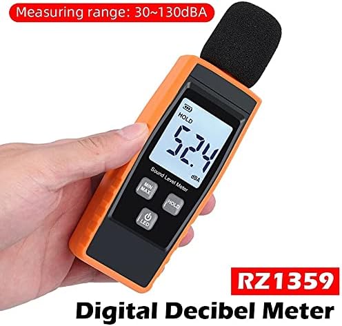 Инструмент за мерење на бучава за звук на Wyfdp Sound Meter 30 ~ 130dB Дигитален дисплеј Индикатор за децибели ДБ метар за канцеларија за домаќинства