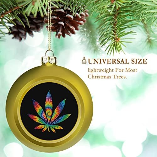 Врзајте боја плевел Божиќни украси за топка за Божиќно дрво надвор од тревници од дрво, виси украси