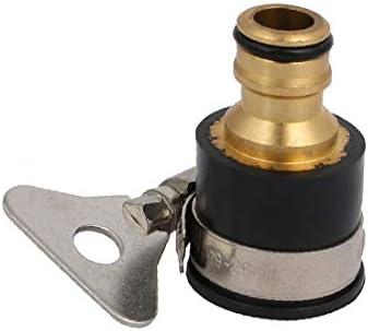 X-DREE 15mm Hole Rubber Non-Thread Water Tap Faucet Adapter Quick Coupler Plug w Hose Clamp(Orificio de 15 mm de goma sin rosca Adaptador