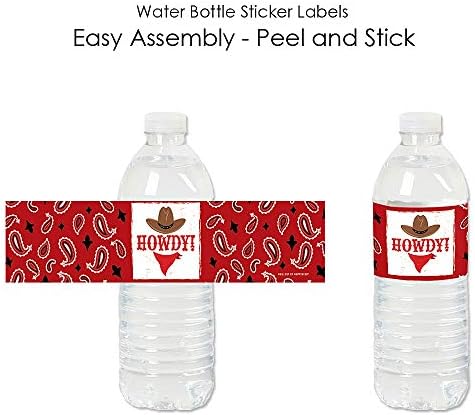 Голема точка на среќата Западен Хоудаун - Етикети за налепници за шише со вода од диви запад - сет од 20