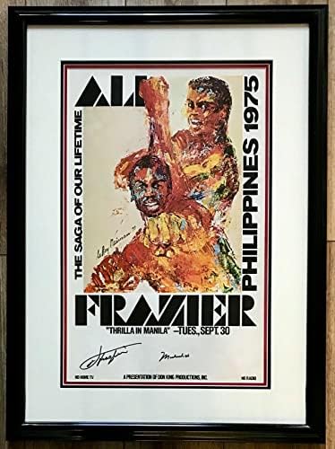Мухамед Али/oeо Фразиер Двојна потпишана оригинална „Трила во Манила“ Постер -ЈСА - Фотографии за автограми во бокс