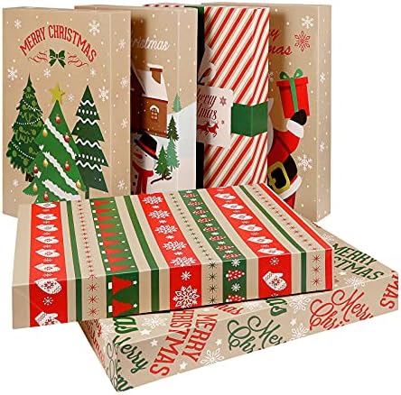 Кутии за подароци за предци за подароци со капаци- Божиќни кутии за подароци за подароци за облека за облека- божиќни кутии за завиткување