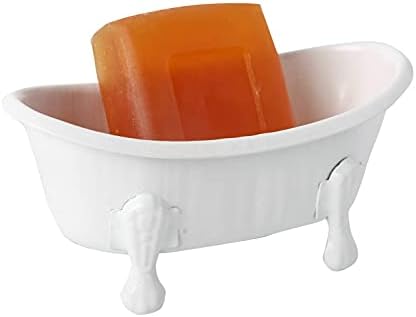 TENFUJU 5,5 сапун од када од када Бела метална цевка за метална цевка за декоративна лента за туширање сапун сапун за бања или кујна,