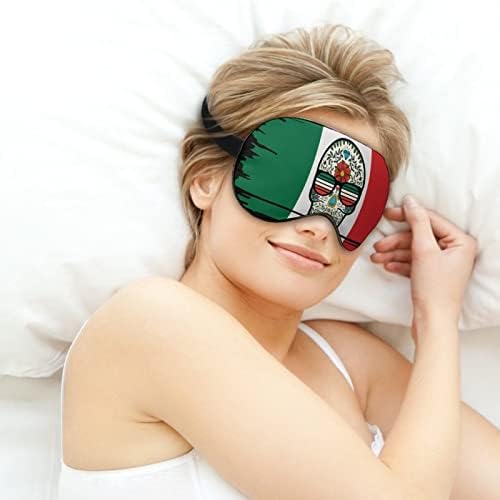 Мексико Знаме Бонбони Череп За Спиење Маска За Очи Сенка За Очи Со Прилагодлив Ремен Врзани Очи За Патување Со Авион
