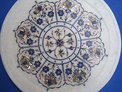 Мермерна плоча инлеј Пјетра Дура бел камен рачно изработен уметнички занаети домашни декори подароци 11