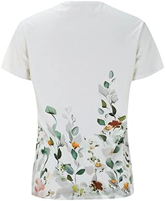 Врво на тренингот за жени цветни врвови за жени копче надолу во модни лежерни маици со кратки ракави и блузи