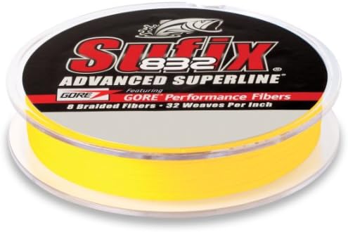 Sufix 832 Advanced Superline Brail, Hi-vis Yellow, 40-фунти/600-двор