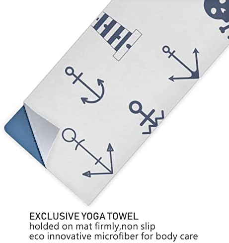 Аугенстерски јога ќебе морнарица-наутичко-симболи јога пешкир јога мат пешкир