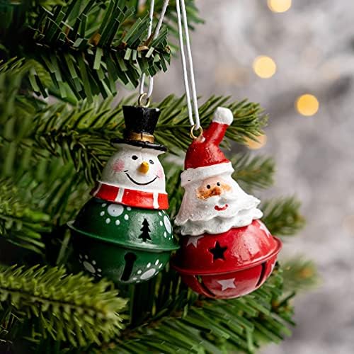 АБУФАН 3 парчиња Украси За Божиќни Ѕвона Метални Ѕвона Од Џингл Дедо Мраз Ирваси Снешко Елка Ѕвона Приврзоци Занаетчиски Ѕвона За Божиќна Празнична