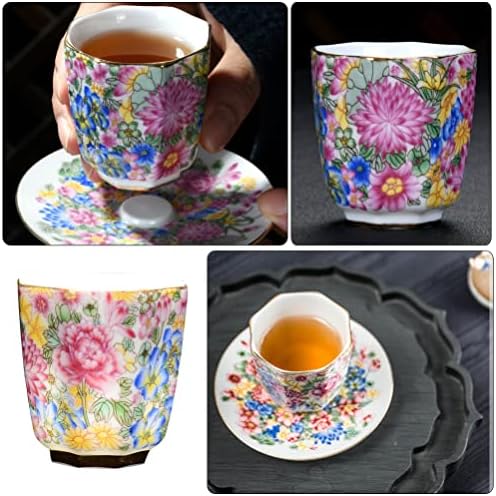 Хемотон Јапонски Чај Чаша Кинески Кунг Фу Чај Чаша Емајл Цвет Чај Чаши Порцелански Чај Дегустација Чаши Пиење Чаша Традиционален