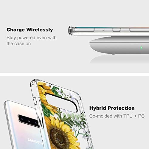 Случај ICEDIO Galaxy S10 Јасно Со Модерни Цветни Дизајни За Девојки Жени, Shockproof Тенок Одговара Tpu Браник Покритие Заштитен Телефон