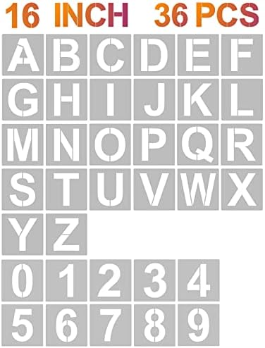 Yeajon 16 инчи букви матрици и броеви, 36 парчиња азбука уметност занаетчиски матрици, еднократно пластични уметности занаетчиски